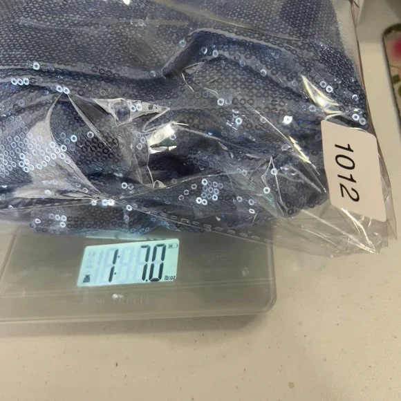 Nina Parker Light Blue Full Sequin Jogger Pant Top Matching Set Plus Size 1x - Picture 10 of 11